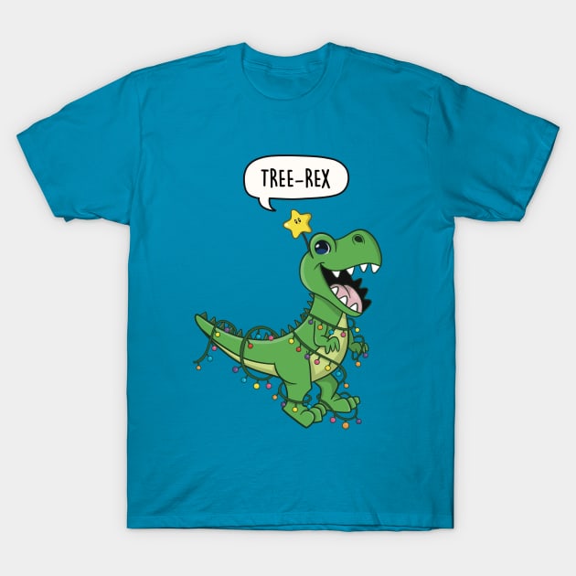 Tree-Rex Christmas Dinosaur T-Shirt by LEFD Designs